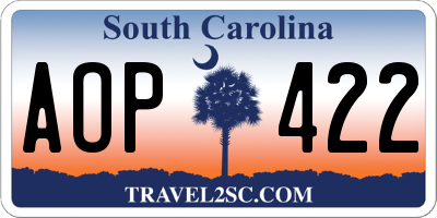 SC license plate AOP422