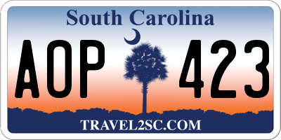 SC license plate AOP423