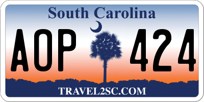 SC license plate AOP424