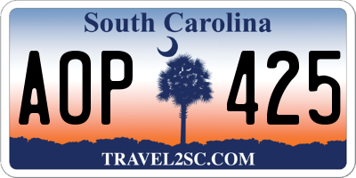 SC license plate AOP425