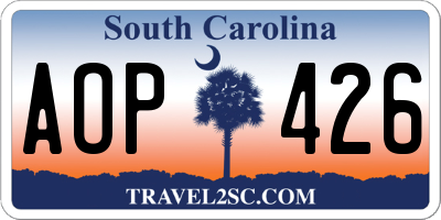 SC license plate AOP426
