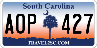 SC license plate AOP427