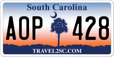 SC license plate AOP428