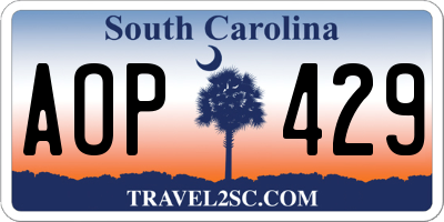 SC license plate AOP429