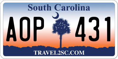 SC license plate AOP431