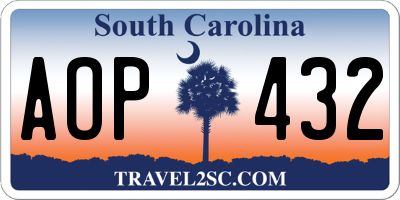 SC license plate AOP432