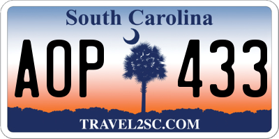 SC license plate AOP433