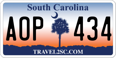 SC license plate AOP434