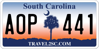 SC license plate AOP441