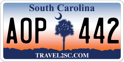 SC license plate AOP442