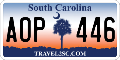 SC license plate AOP446