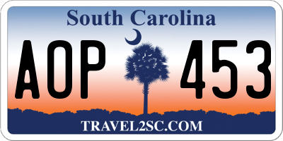SC license plate AOP453