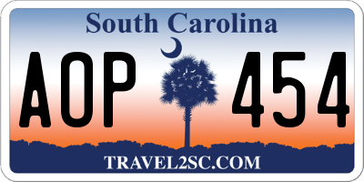 SC license plate AOP454