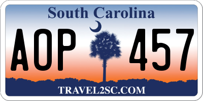 SC license plate AOP457