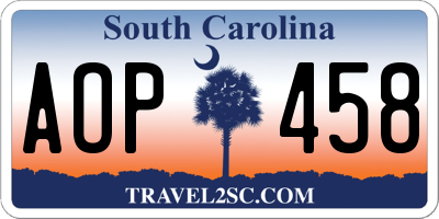 SC license plate AOP458