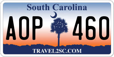 SC license plate AOP460
