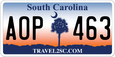 SC license plate AOP463