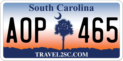 SC license plate AOP465