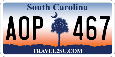 SC license plate AOP467