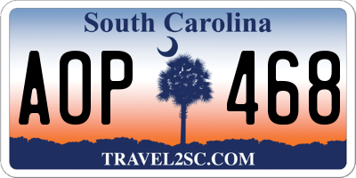SC license plate AOP468