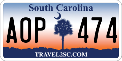 SC license plate AOP474