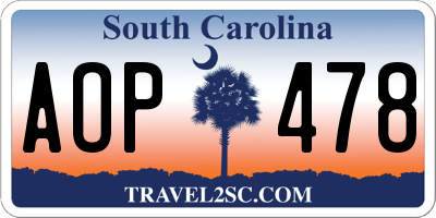 SC license plate AOP478
