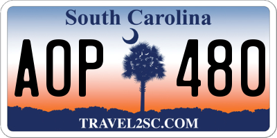 SC license plate AOP480