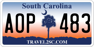 SC license plate AOP483
