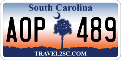 SC license plate AOP489