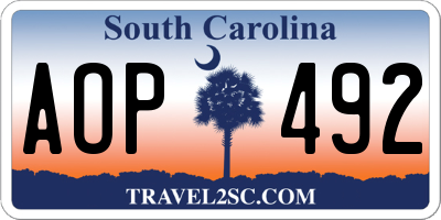 SC license plate AOP492