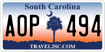SC license plate AOP494