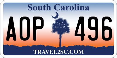 SC license plate AOP496