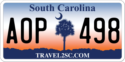 SC license plate AOP498