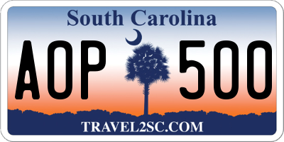 SC license plate AOP500