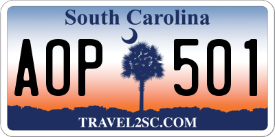 SC license plate AOP501