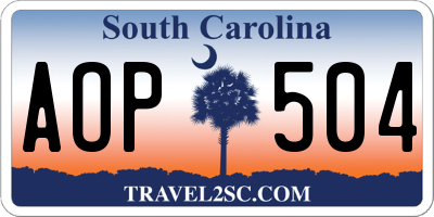 SC license plate AOP504