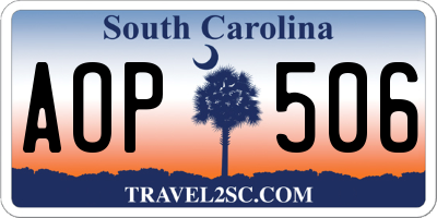 SC license plate AOP506