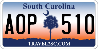 SC license plate AOP510