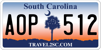 SC license plate AOP512