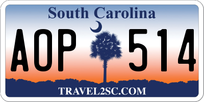 SC license plate AOP514