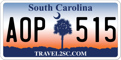 SC license plate AOP515