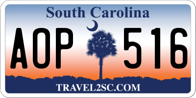 SC license plate AOP516