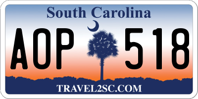 SC license plate AOP518