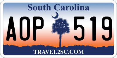 SC license plate AOP519