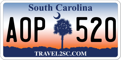 SC license plate AOP520