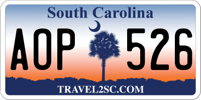 SC license plate AOP526