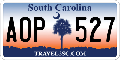 SC license plate AOP527