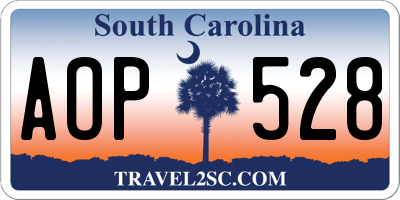 SC license plate AOP528