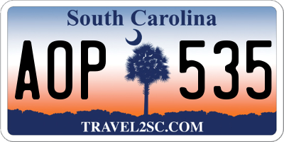 SC license plate AOP535