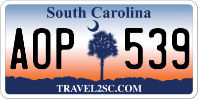 SC license plate AOP539